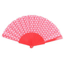 Spanish Fan Folding Hand Held Dance Pattern Party Wedding NEW(Red and white