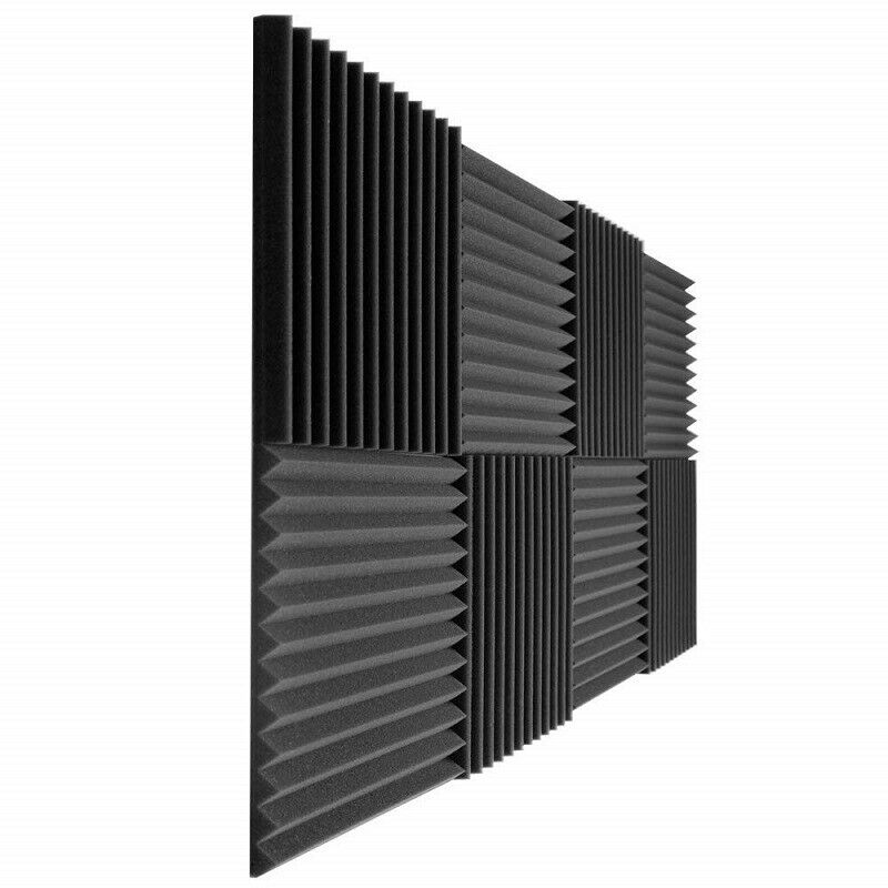 1X(Wedge Acoustic Foam With Adhesive Tape 8 Pcs Soundproof Panels,Silencing