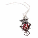 Owl Locket Pendant DIY Necklace Fragrance Aromatherapy Essential Oil Diffus