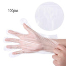 100pcs Transparent Disposable PE Sanitary Gloves for Restaurant Kitchen BBQ A