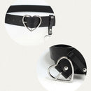 Women Belt Fashion Pu Leather Metal Heart Pin Buckle Belt Party Dress Decor