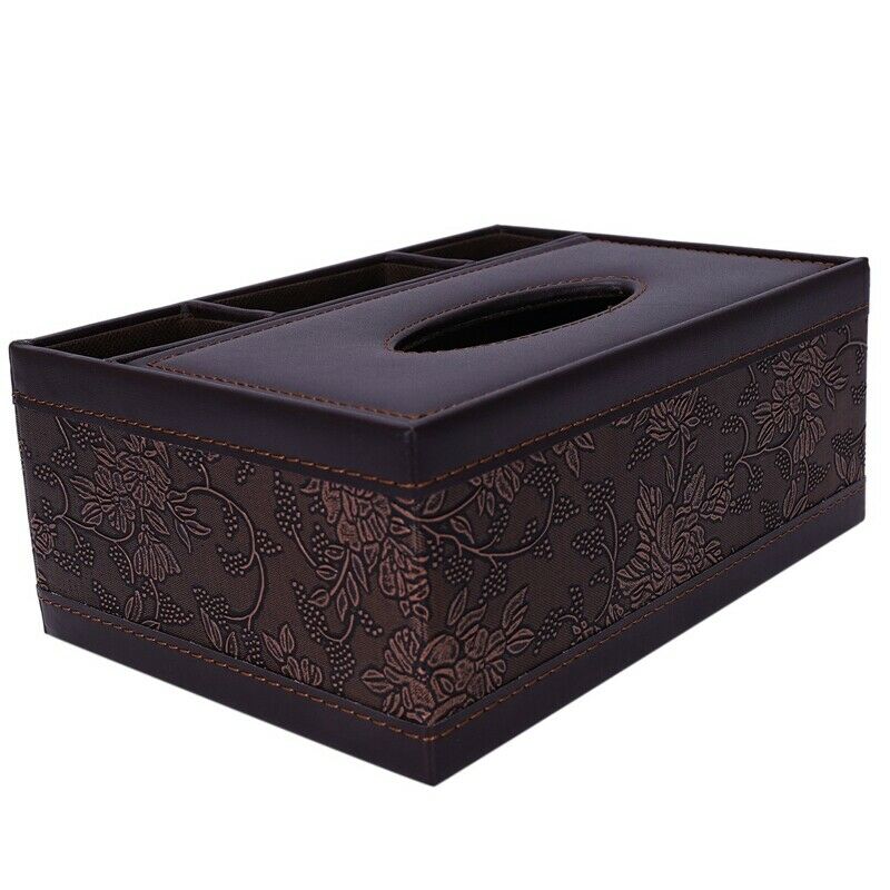 Rectangular Remote Control Tissue Box Ultifunction PU Leather Pen Pencil RemS5W9
