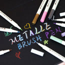 10 Color Metallic Art Marker Fine Liner Coloring Brush Pens Art Craft Pen