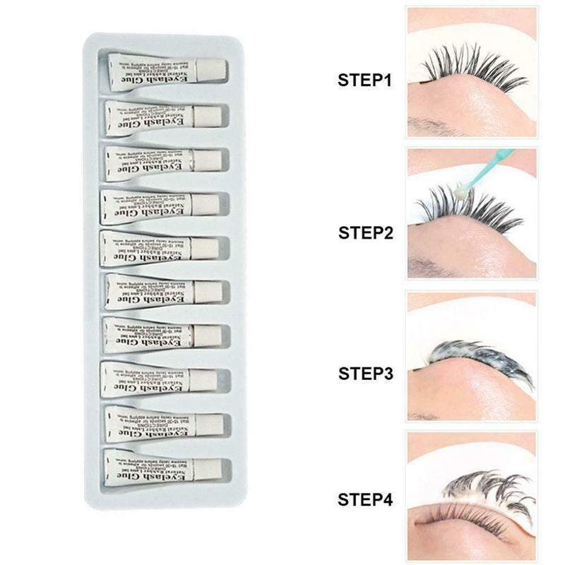 10Pcs False Eyelash Glue Does Not Hurt The Skin Waterproof White Eye Lash Glue