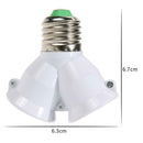 2 in 1 E27 Lamp Socket Splitter Adapter Light Bulb Base Stand Holder A
