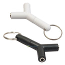2pcs 3.5mm Stereo Audio Jack Earphone Headphone 2 Way Y Splitter Adapter Keyring