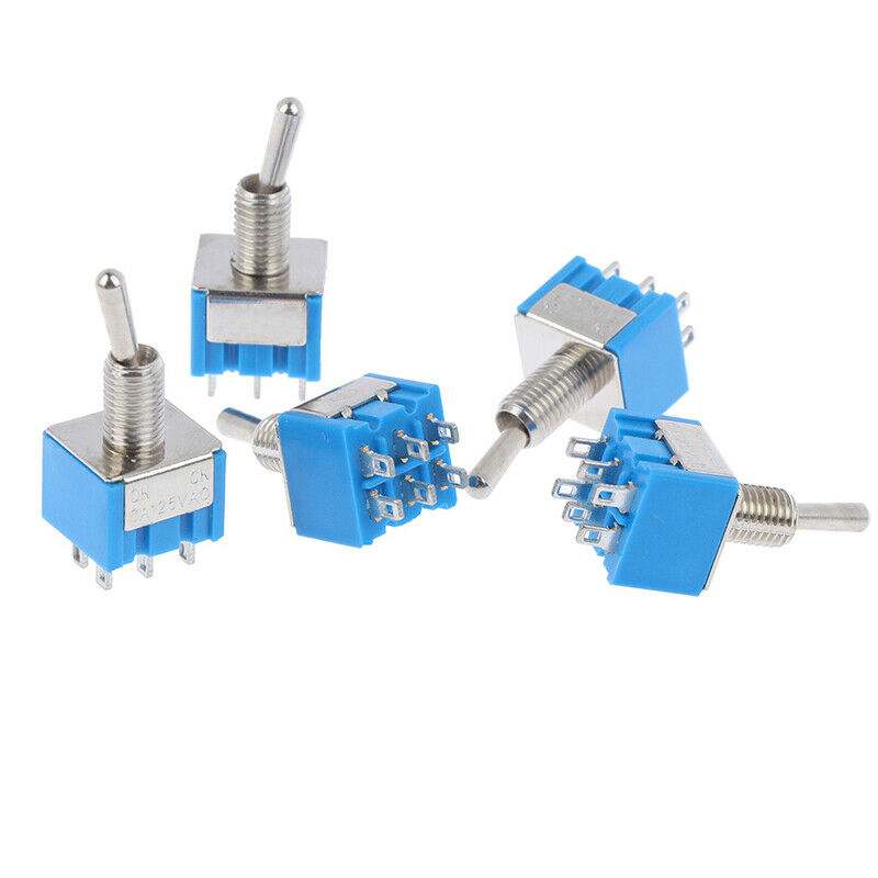 5X MTS-202 DPDT Switch 6A 125V AC 6-Pin ON-ON Mini Toggle Switch 2 Position  Gw