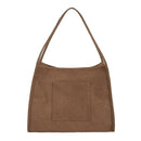 Solid Color Shoulder Handbags Canvas Women Large Top-handle Bags (Coffee)