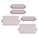 5Pcs White Plastic Humbucker/Single Coil Pickup Covers for Electric Guitars