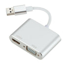 Usb3.0 To Hdmi Vga Adapter 4K Hd 1080P Multi-Display 2-In-1 Usb To Hdmi Con