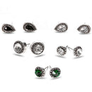 5Pairs  Boho Water Drop Crystal Rhinestone Stud Earrings Women Party Jewelry JR