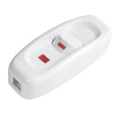 Compact White Plastic In-line Cord Light Lamp Switch L6R9