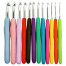 Soft Handle 12 PCS Set Crochet Hooks Needles Knit Yarn Weave Craft AluminumB Gw