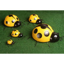 Iron Ladybird Sculpture Hand Painted Wall Arts Ladybug Ornaments Yellow