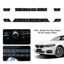 14pcs Button Key Caps Repair Kit A/C Heater Switch Set US For BMW 5/6/7 Series