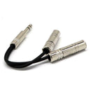 6.35mm Male Jack Stereo Splitter Cable 2X 1/4 inch Female Plug Audio Y Cord
