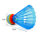 6Pcs Badminton Shuttlecock Rainbow Head Nylon Ball Badminton Luminous N0R9