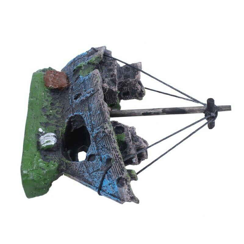 Fishing Boat Fish Tank Ornament Decoration for aquarium, aquarium decoratio D5H8