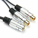3.5mm (1/8 inch) Stereo Jack Female to 2 Dual RCA Female Jack Stereo Audio