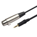 3 Pin XLR Female to 3.5mm 1/8 inch TRS Stereo Jack Male Mic Audio Cable
