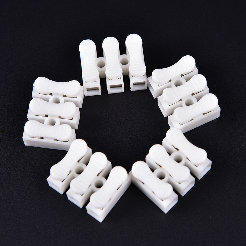 20x Self Locking mini 3Pin Cable Connectors Quick Splice Lock Wire Terminals SE