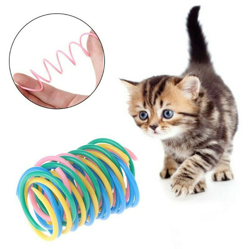 10pcs Plastic Cat Teaser Spring Pet Funny Interactive Flexible Coil Toys