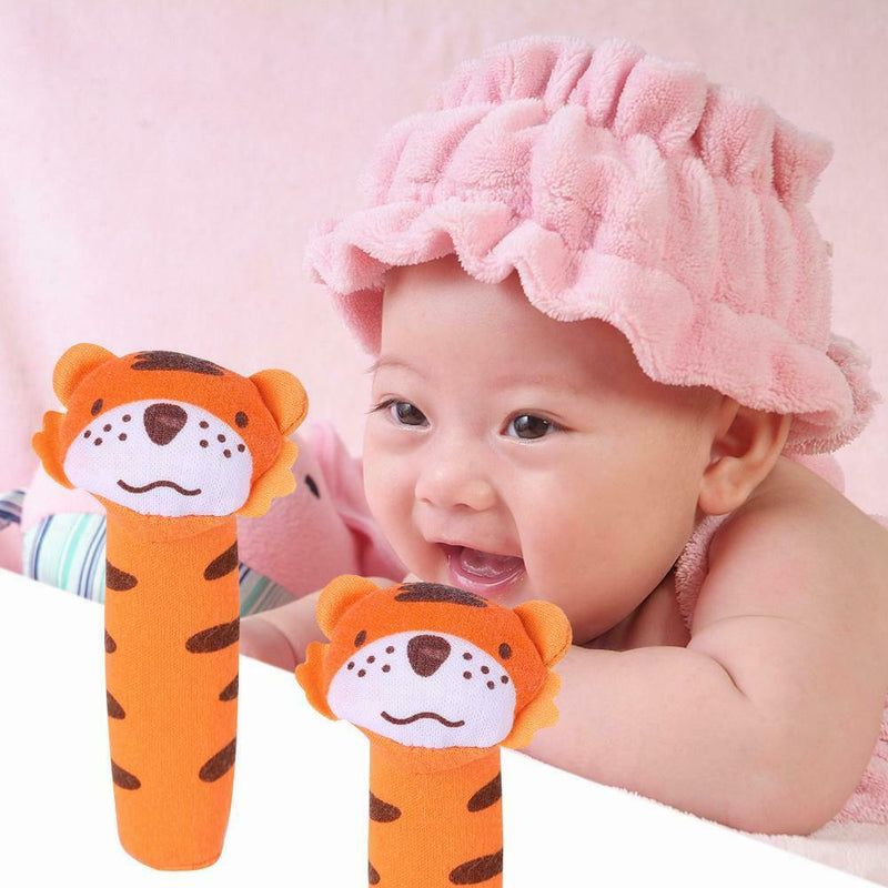 Developmental Animal Soft Stuffed Infant Baby Plush Toys Rattles Kids Tiger