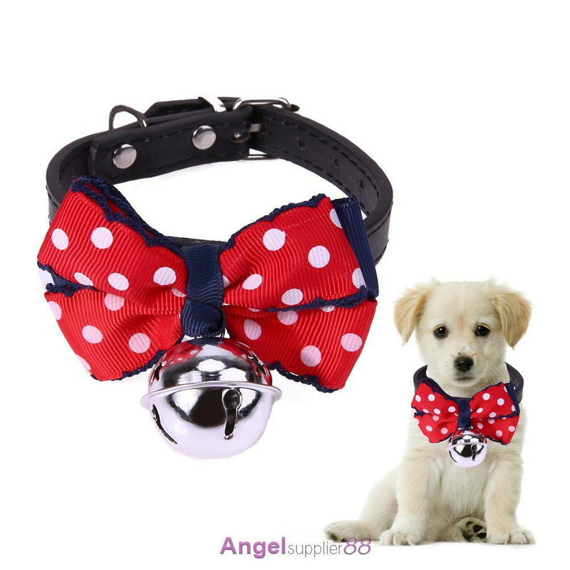 Adjustable Pet Cat Bow Tie Collar velvet safety Kitten Colar Necklace with Bell