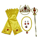 Princess Belle Dress Costume Accessories Glove Wand Tiara Jewerly Set