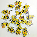 New 20 Pieces Wood Shapes Bee Embellishments for Scrapbooking Crafts Decora S7F1