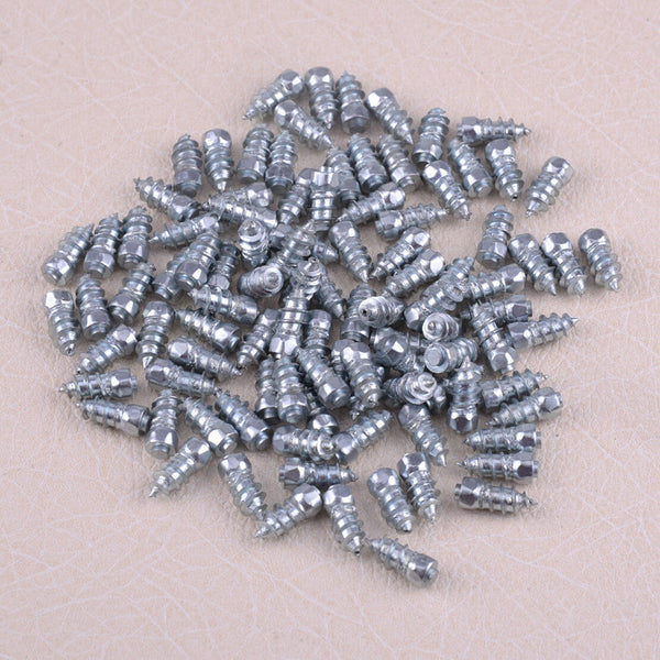 100 Pcs 15mm Car ATV Screw In Tire Studs Snow Anti-Slip Stud Snow Tire Spikes