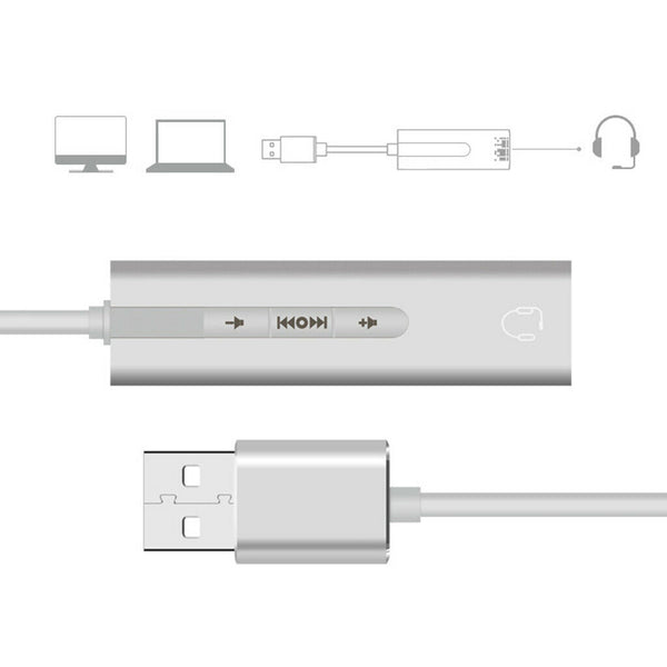 1 Piece USB Stereo Audio Adapter With 3.5 Mm TRRS External Stereo Sound Card