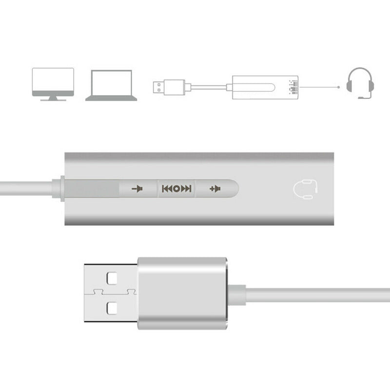 1 Piece USB Stereo Audio Adapter With 3.5 Mm TRRS External Stereo Sound Card