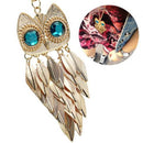Collier en mÃ©tal pendentif feuille hibou longue chaÃ®ne femmes accessoires  OZ