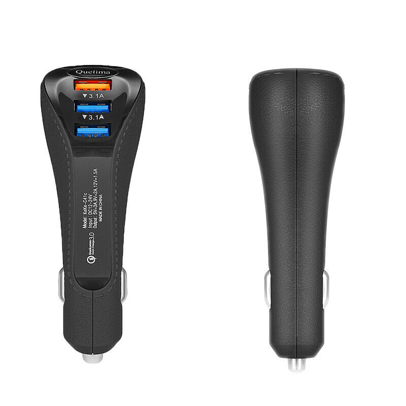 Quelima Qc 3.0 3 Ports Usb Charger Quick Car Charger Adapter Auto Mobile Ph C3P3