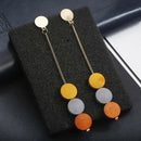Boho Round Wood Tassel Statement Drop Dangle Earrings Women Wedding Jewelry