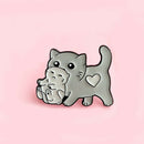 Lovely Cat Badge Cartoon Animal Lapel Enamel Brooch Jackets Jewelry Gift