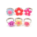 5Pcs Lovely Children Flower Rings Adjustable Jwewlry Kids Fashion Accessories Kw