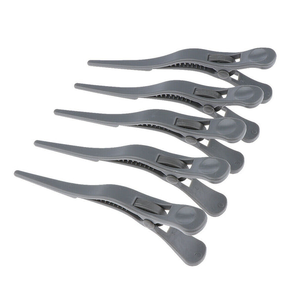 5pcs Salon Hair Clips Barber Hairdressing Sectioning Clamps Hairpins Gray