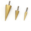 3PCS 4-12/20/32mm HSS 4241 Titanium Nitride Cutter Coated Step Shank Dril ESQ