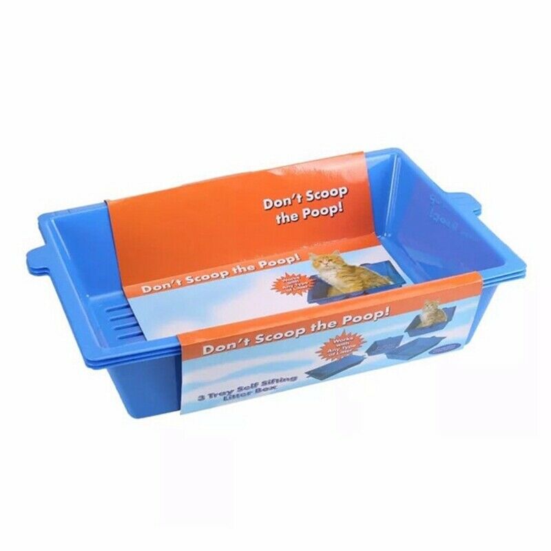 3Pcs Cat Potty Semi-Closed Splash Cat Toilet Litter Box Plastic Potty Set P