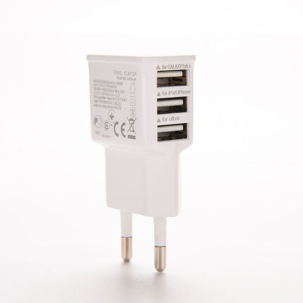New Mobile Cell Phone USB Wall Travel AC Charger Adapter EU Plug 3 Po â„–[