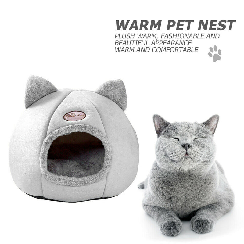 Pet Dog Cat House Foldable Kennel Winter Warm Nest Puppy Sleeping Cave (L)