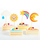 4pcs cupcake topper cloud moon sun star paper cake topper party decoration JR