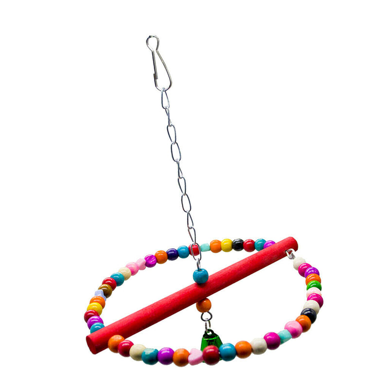 Fun Wooden Swing Bird Stand Parrot Cage Toys for Small to Large Birds Random