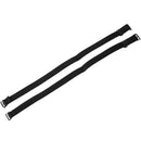 Black Elastic Fabric Metal Hook End Bra Straps Pair for Ladies