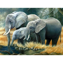 5D DIY Full Drill Diamond Painting Elephant Family Cross Stitch Embroidery