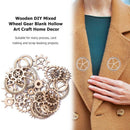 36pcs 20-36mm Wooden DIY Mixed Wheel Gear Blank Hollow Art Craft Home Decor