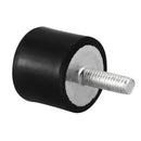M6 male thread 20x25mm single end anti vibration rubber damper buffer black