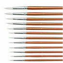 12X Wooden Paint Acrylic Watercolor Oil Painting Artists Tool Brushes New